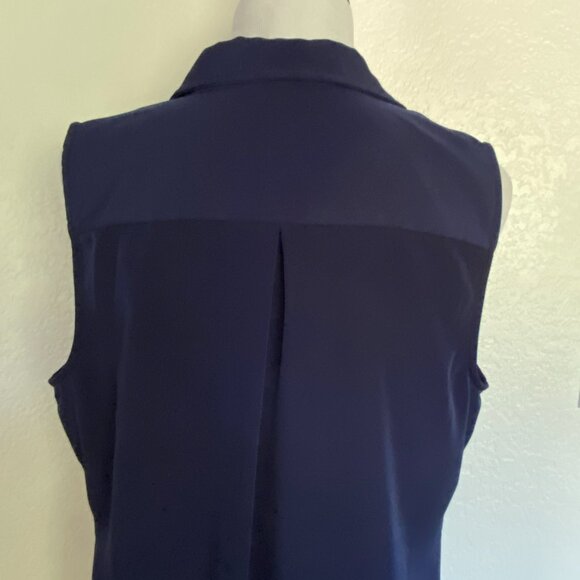 Dana Buchman Navy Blue Shirt Style Dress Size XL - Picture 5 of 12